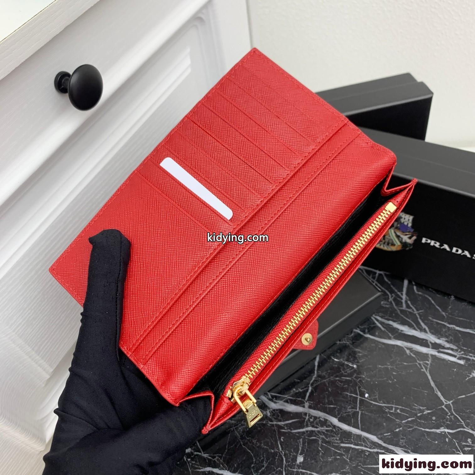 洗練された 人気 二つ折り 長財布 プラダ 財布 スーパーコピー レッド-3