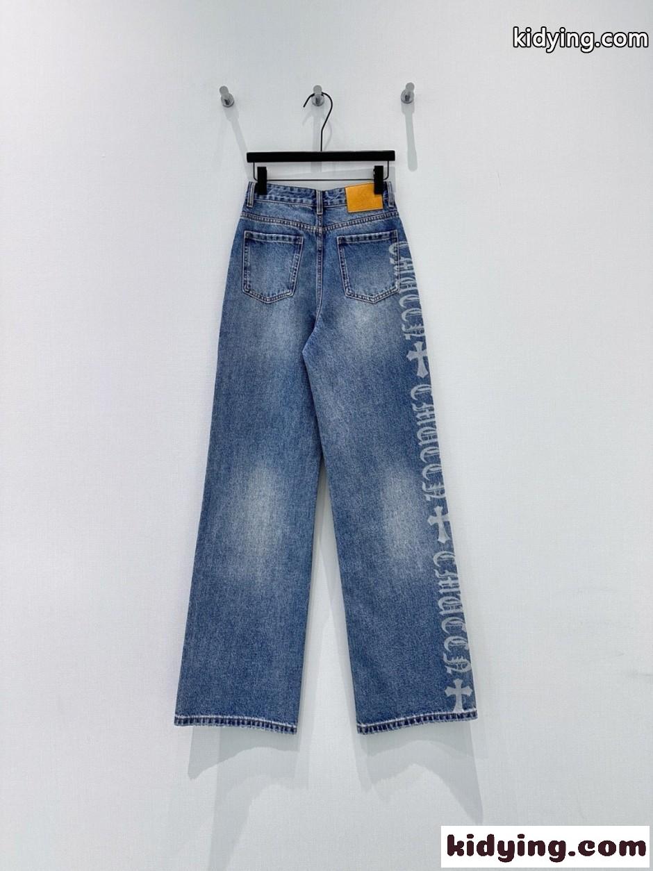 スタイリッシュ ロゴ入り クロムハーツ ジーンズ 偽物 デニムパンツ-1