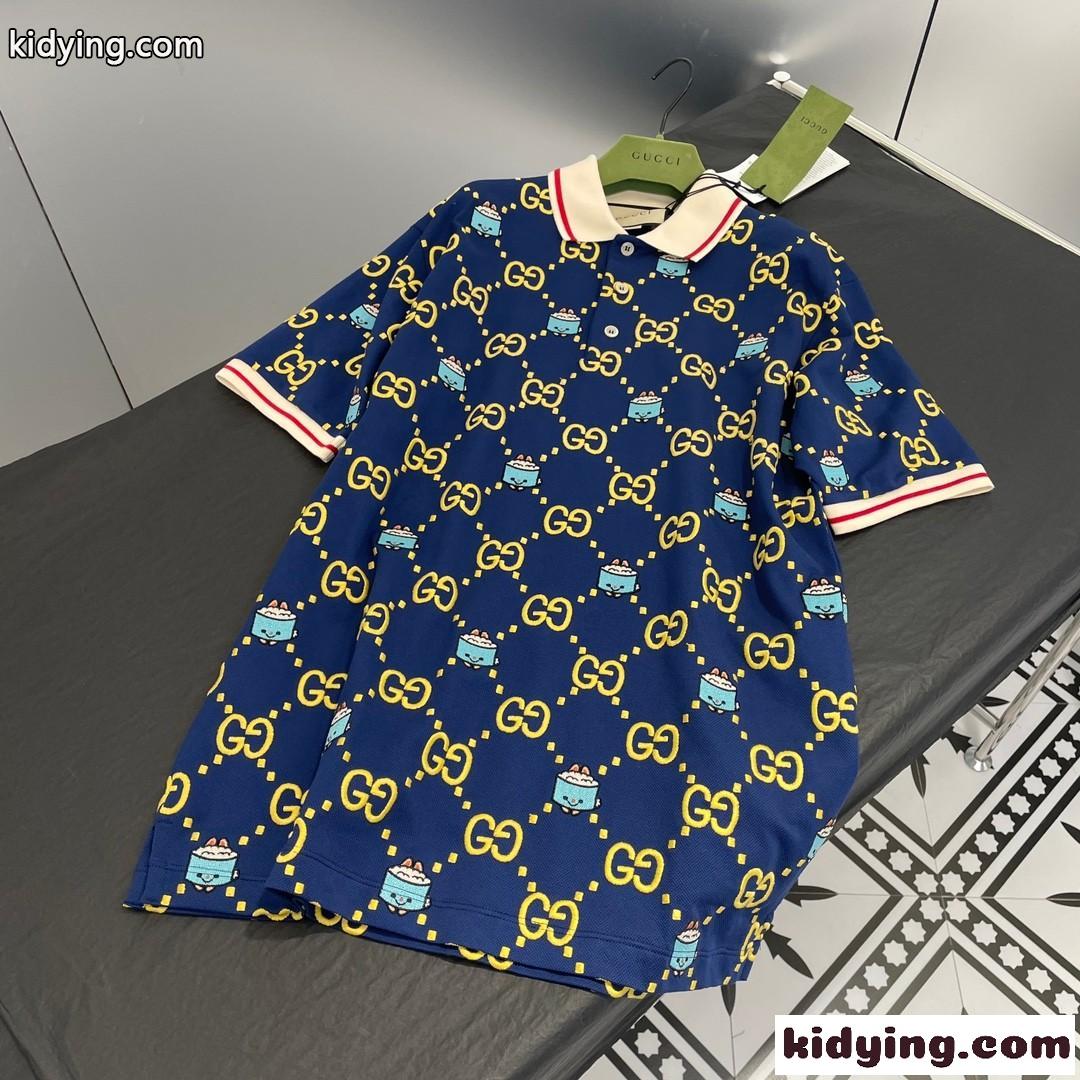 エンブロイダリー入り ストレッチコットン ポロシャツ グッチ Tシャツ コピー ユニセックス-3