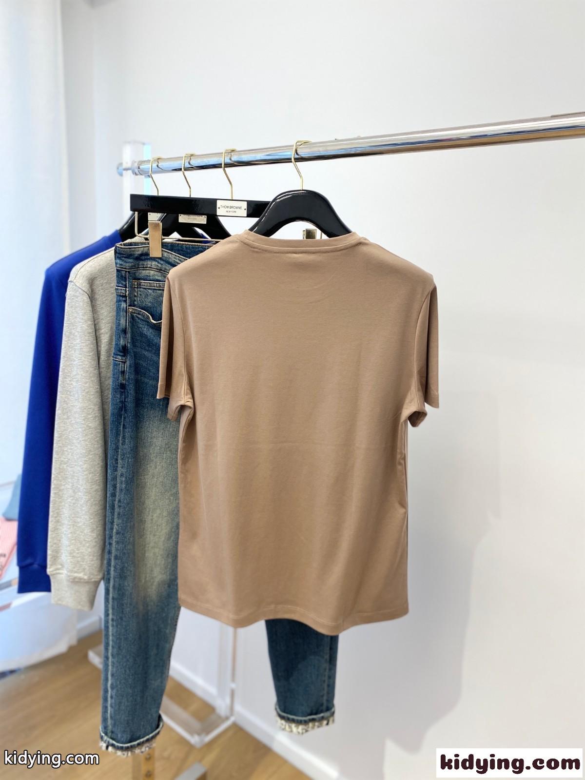シンプル 合わせやすい クルーネック コットン バルマン Tシャツ コピー 半袖 カーキ-3