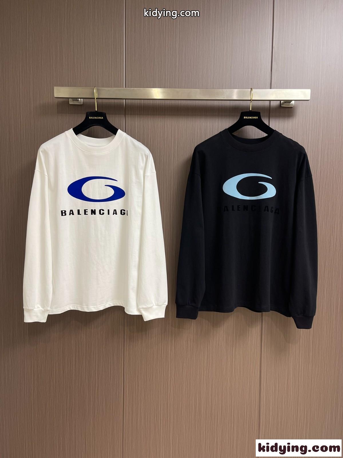 人気 バレンシアガ Tシャツ コピー カジュアル ロゴプリント 長袖Tシャツ-0