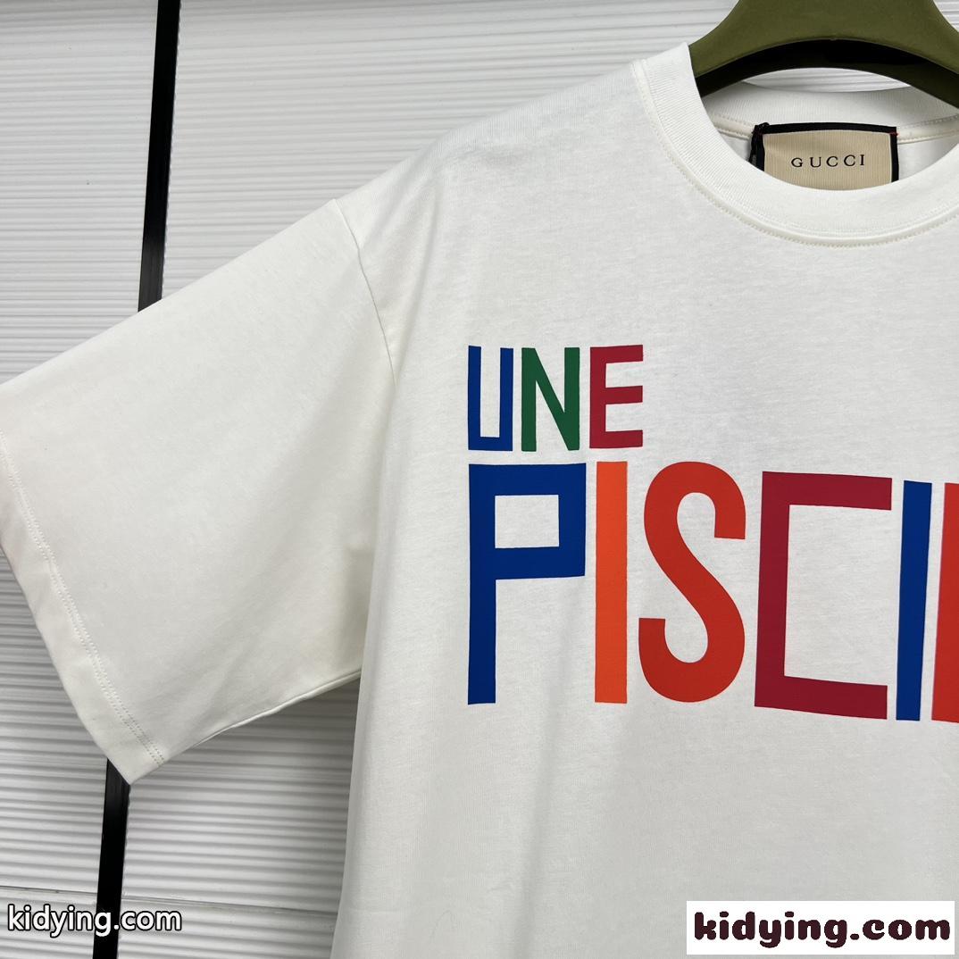 プリント コットン 半袖Tシャツ グッチ Tシャツ コピー コットン オーバーサイズ-2