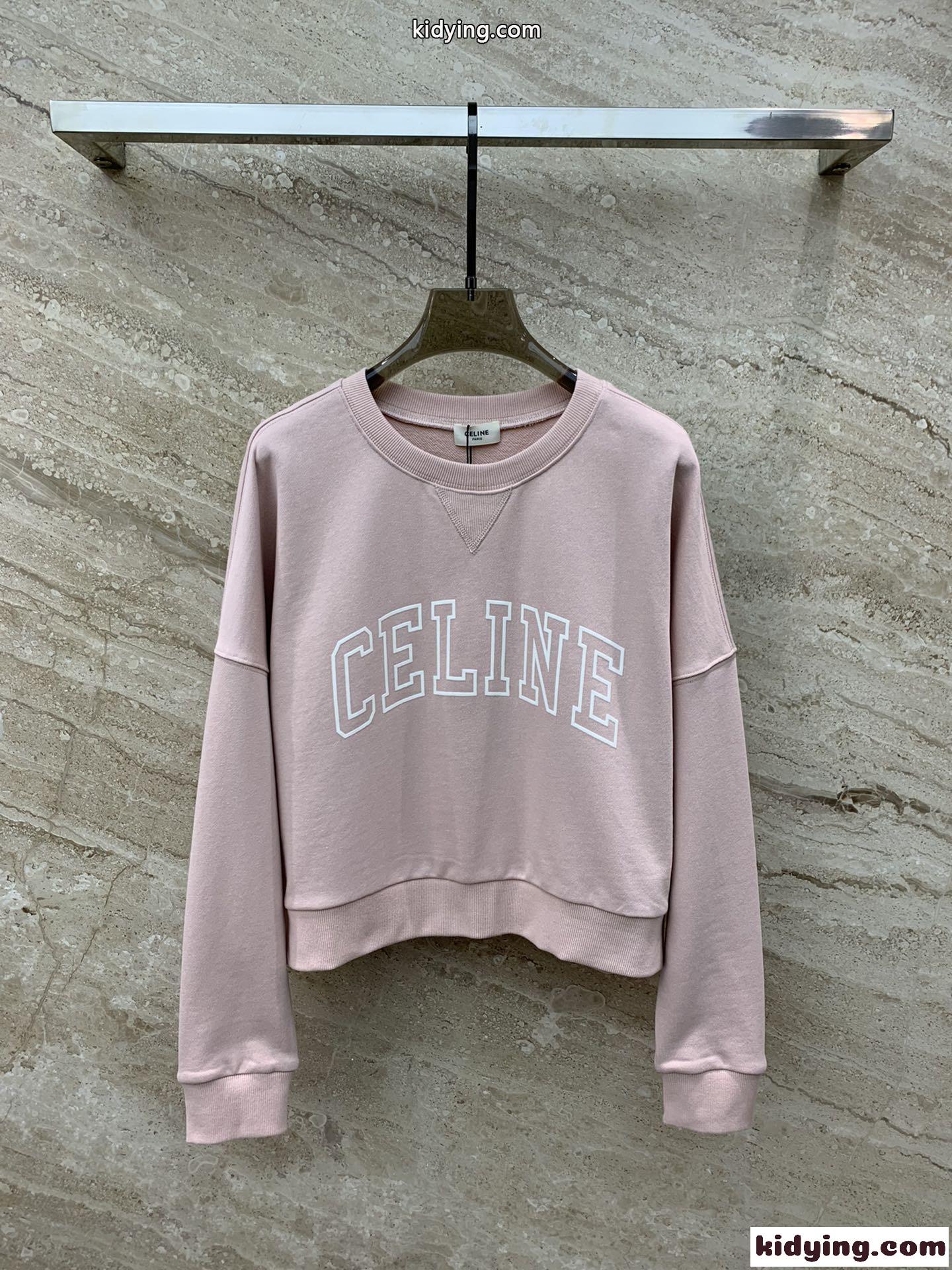 ロゴ コットン スウェットシャツ セリーヌ Tシャツ コピー カジュアル-1