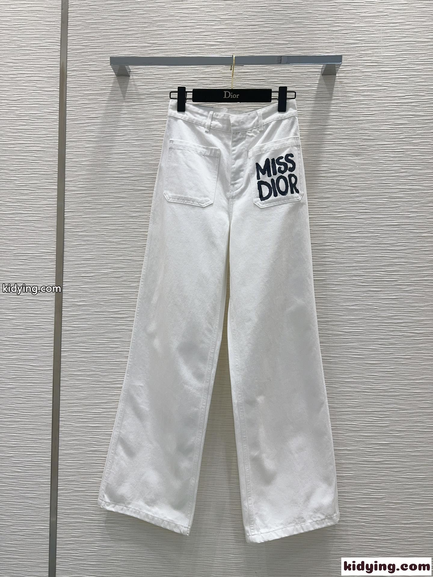 Miss Dior Graffiti コットンデニムフレアパンツ クリスチャン・ディオール ジーンズ コピー-1