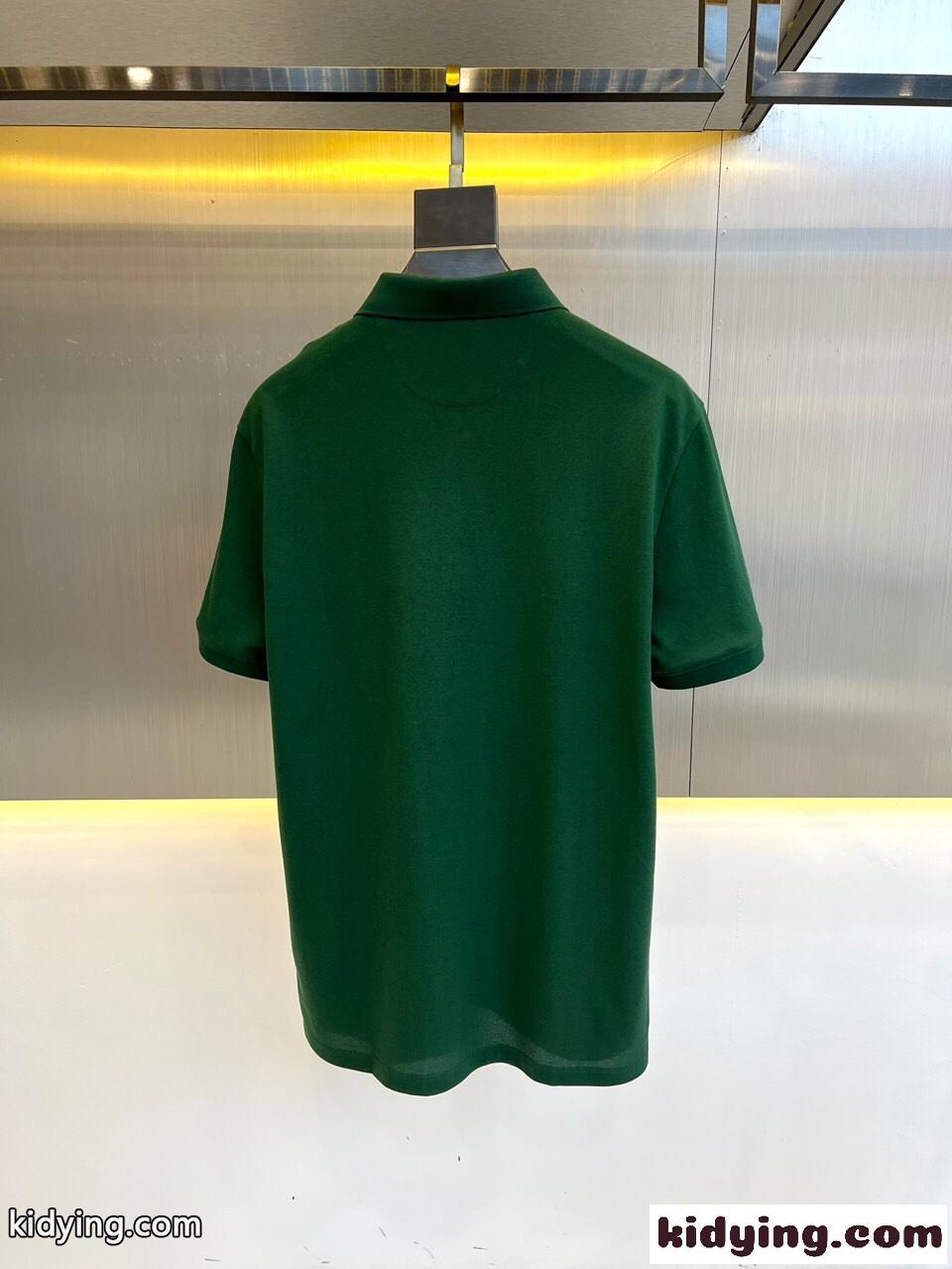 人気 Vロゴ コットン ポロシャツ ヴァレンティノ Tシャツ コピー メンズ トップス グリーン-3