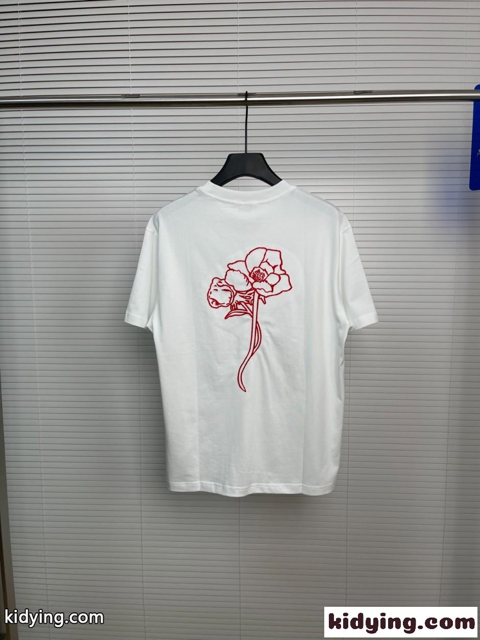 カジュアル 洗練された ロゴ刺繍 半袖Tシャツ ケンゾー Tシャツ コピー ホワイト-4