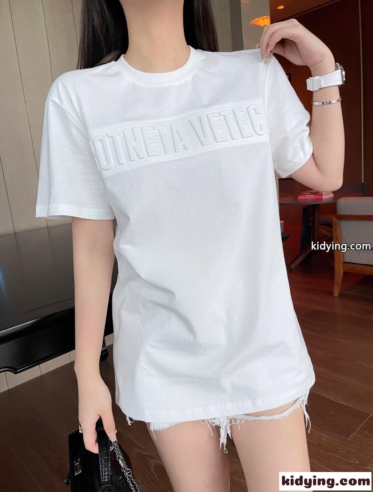 カジュアル おしゃれ ロゴ ボッテガ・ヴェネタ Tシャツ コピー 春夏 コットン クルーネック-0