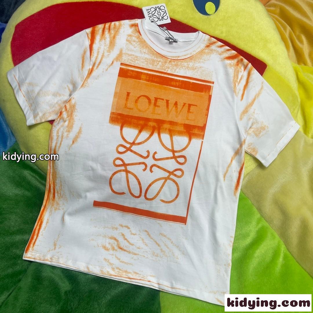 カジュアル アナグラム ロゴ プリント ロエベ tシャツ コピー 半袖 コットン 人気 おしゃれ-1