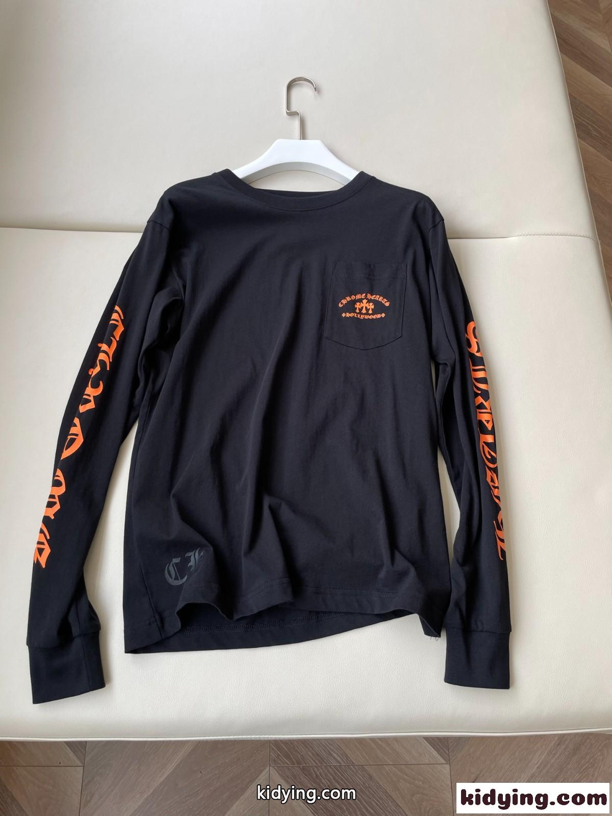 ストリート ロゴプリント 長袖Tシャツ クロムハーツ Tシャツ 偽物 ブラック-0
