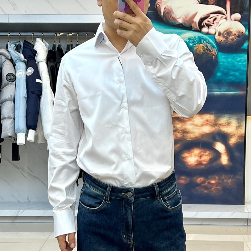 シンプル 上品 無地 合わせやすい エルメネジルド・ゼニア シャツ コピー ホワイト-2