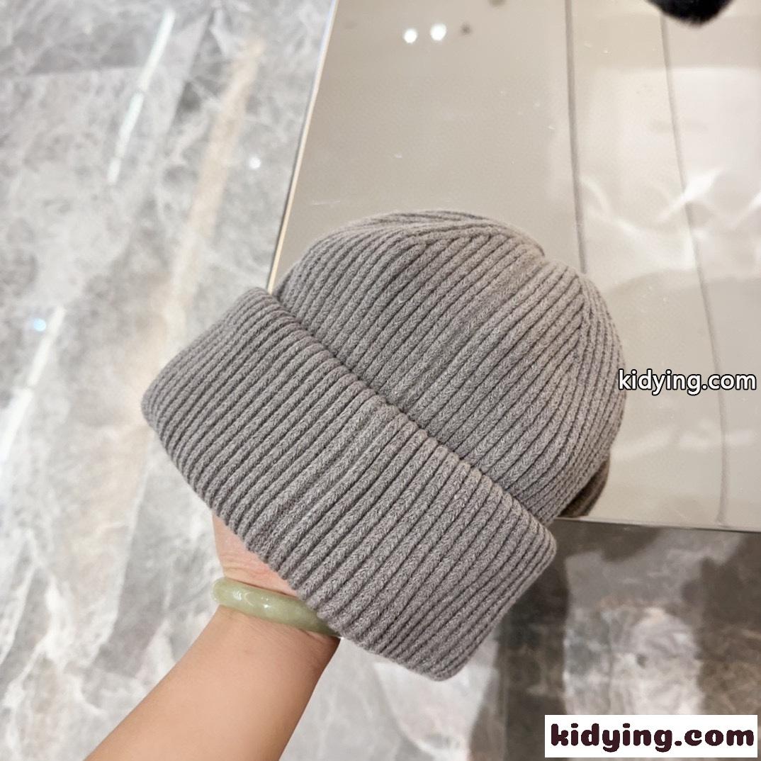 秋冬定番 ウール ビーニー プラダ キャップ コピー ニットキャップ グレー-3