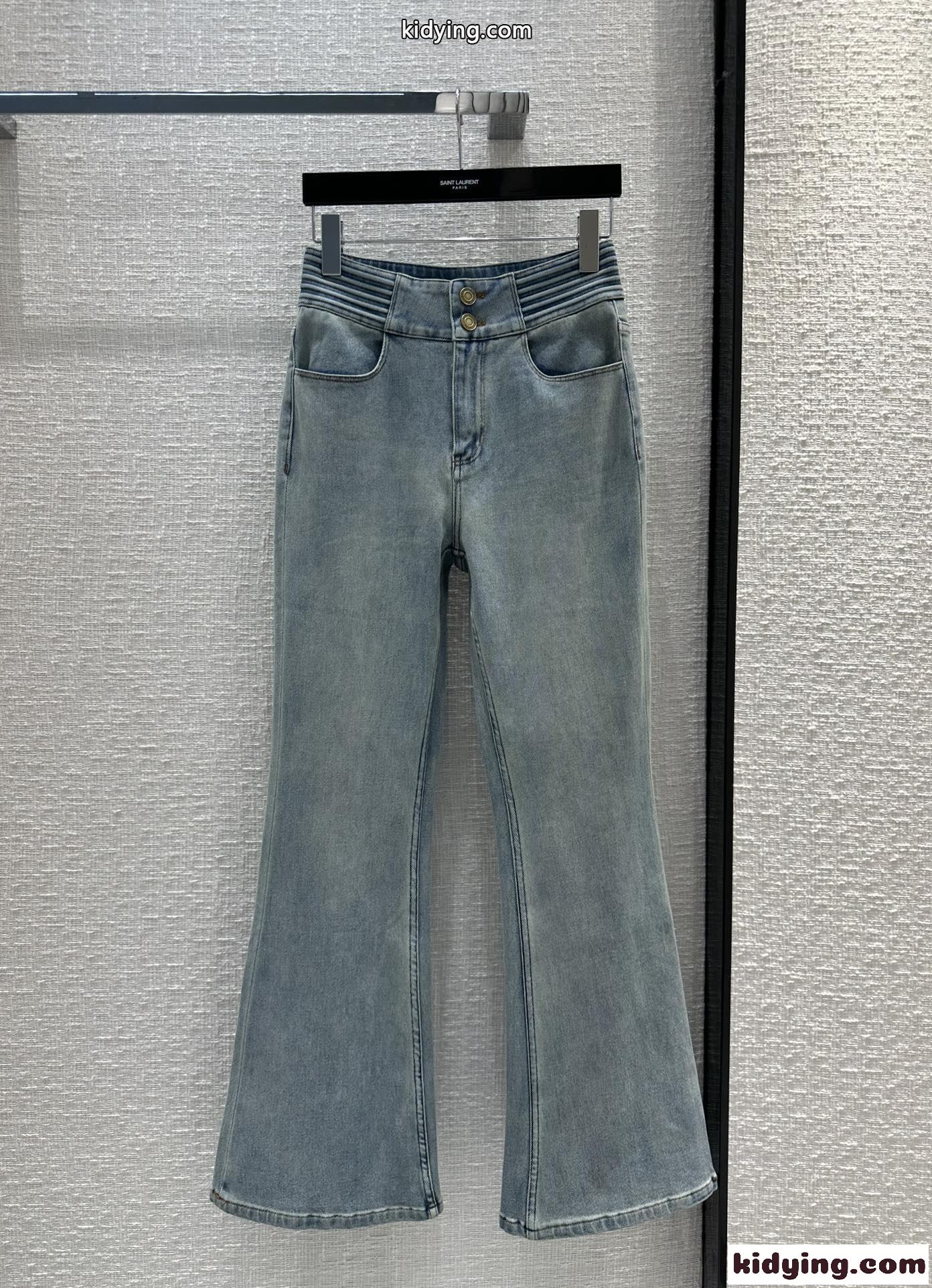 女性らしい フレア デニムパンツ イヴ・サンローラン ジーンズ コピー レディース-0