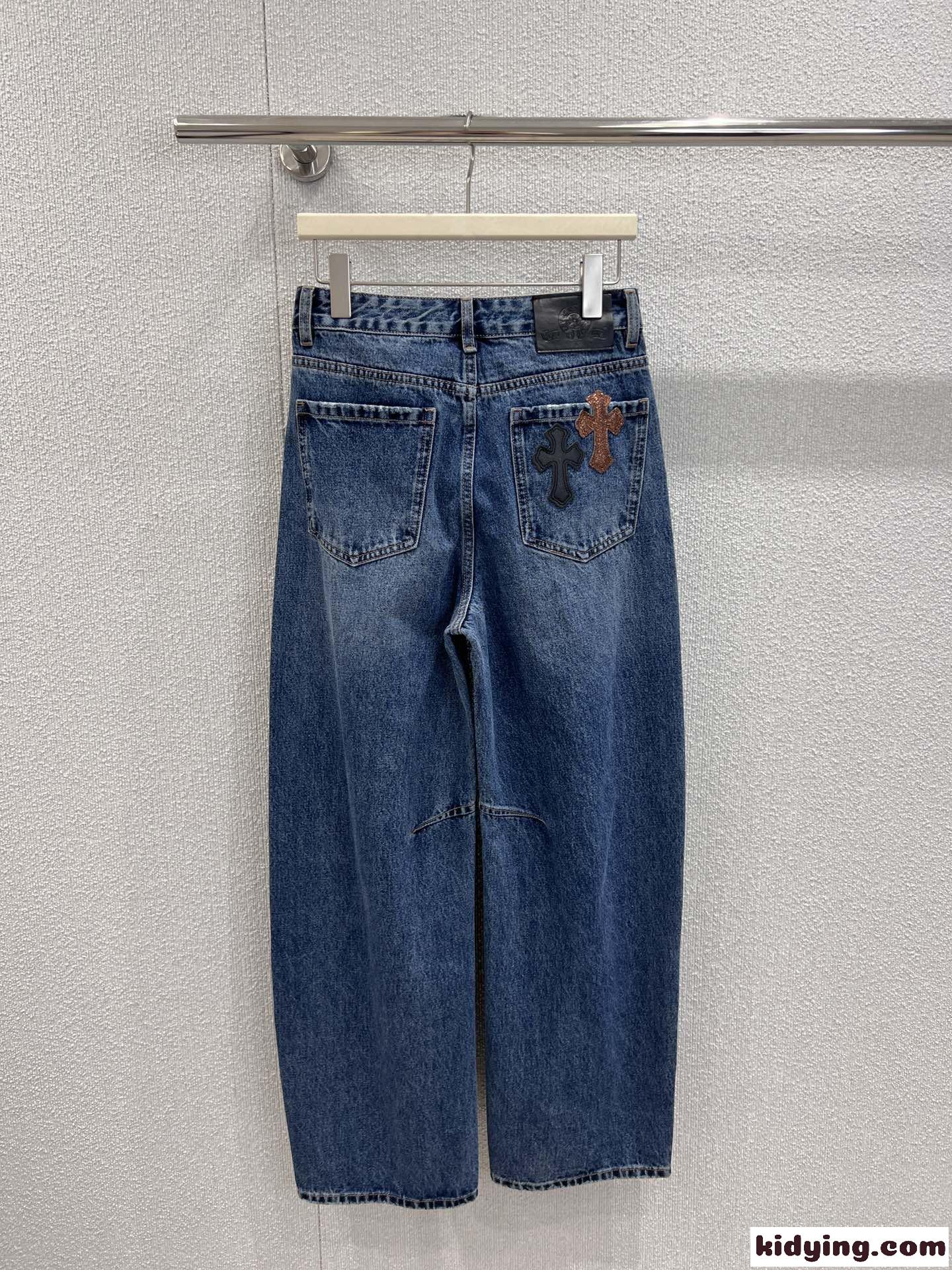 お洒落 合わせやすい クロスパッチ デニムパンツ クロムハーツ ジーンズ 偽物-1