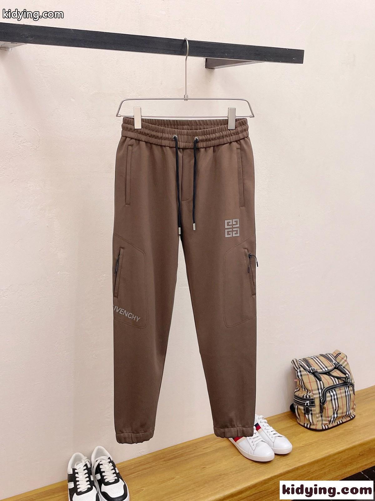 ジバンシィ パンツ 偽物 メンズ ロゴ カジュアルパンツ ブラウン-0
