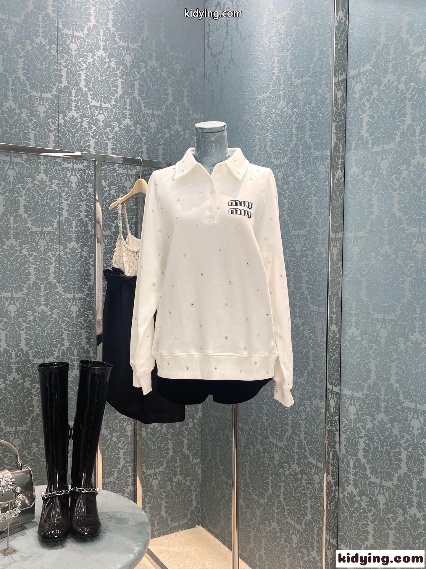 人気 新作 ポロネック 春夏 ゆったり 合わせやすい レディース プルオーバー ミュウミュウ 長袖Tシャツ コピー-2