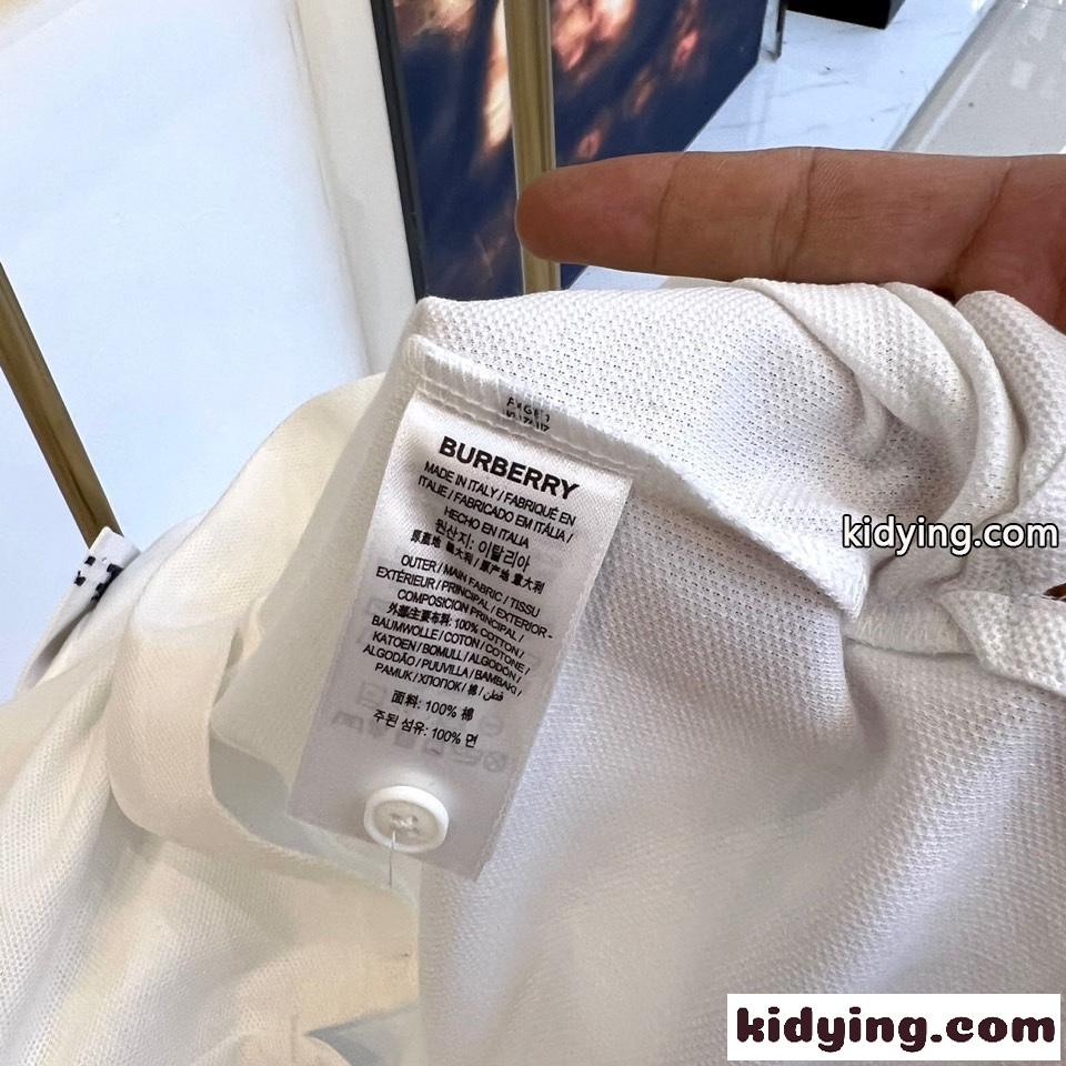 バーバリー 半袖Tシャツ コピー クラシック コットンピケ ポロシャツ ホワイト-3