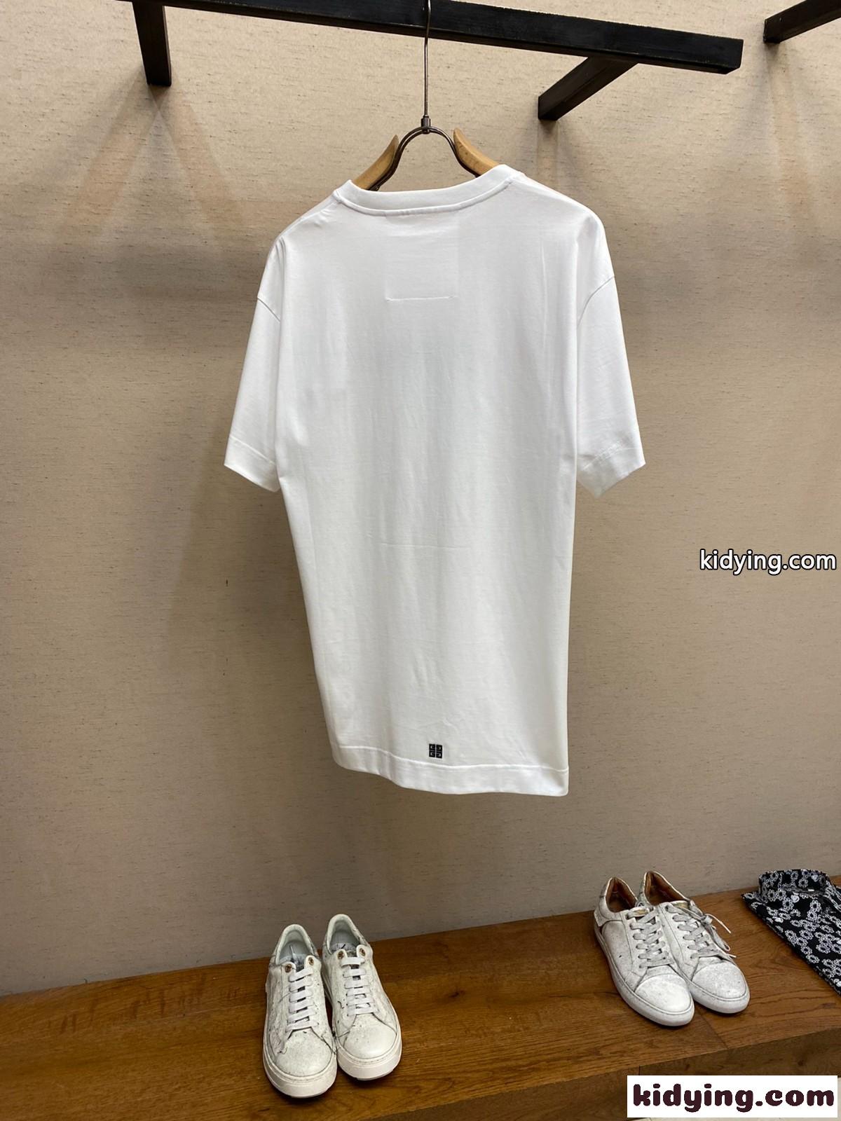 ブランドロゴ コットンフラワー 半袖Tシャツ ジバンシィ Tシャツ コピー ホワイト-1