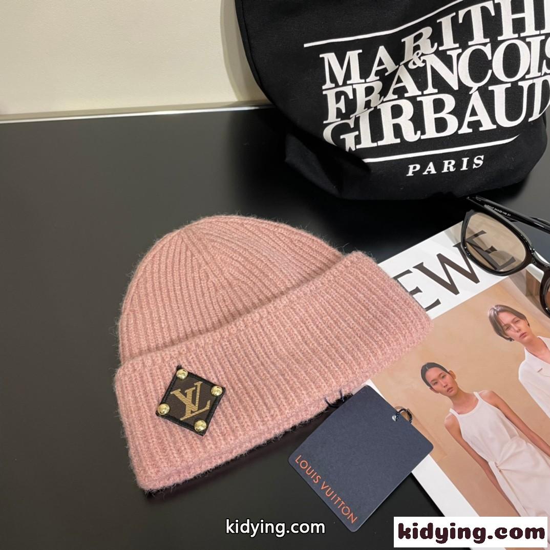 定番 合わせやすい ビーニー・LV ニットキャップ ルイヴィトン 帽子 偽物 ピンク-4
