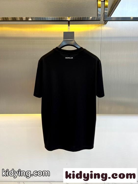 シンプル 合わせやすい プリント 半袖Tシャツ モンクレール Tシャツ コピー ブラック-3