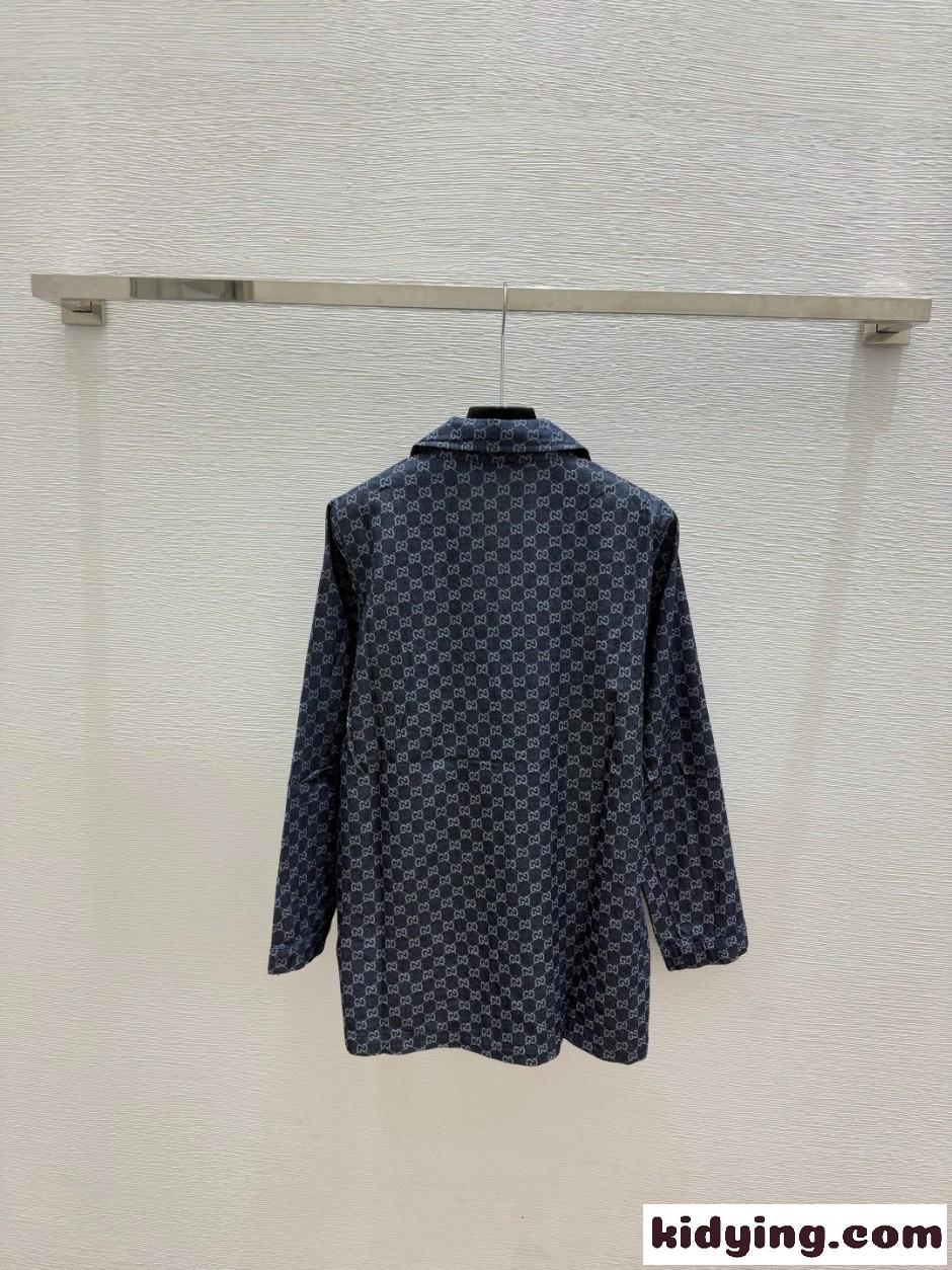 GGコットンデニム ジャカード ジャケット グッチ コピー 大人カジュアル-1