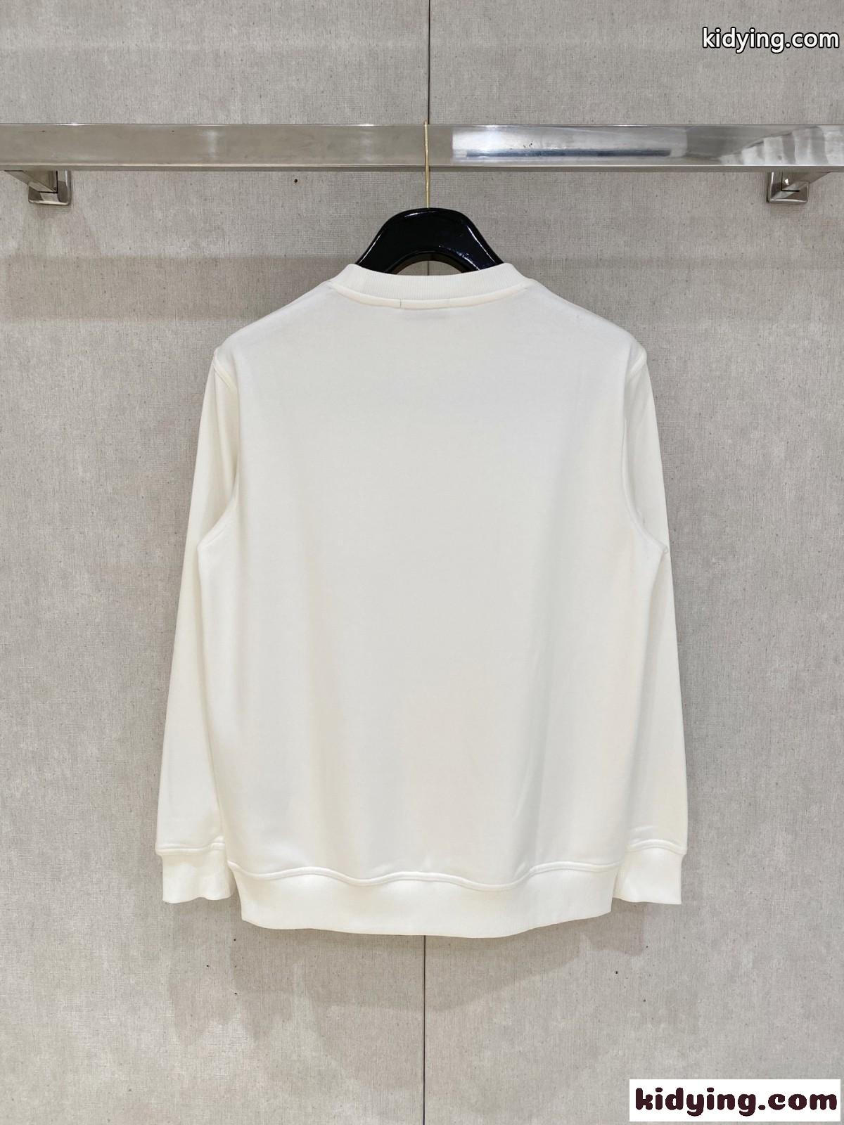 スタイリッシュ エルメス Tシャツ 偽物 カジュアル コットン スウェットシャツ ホワイト-4
