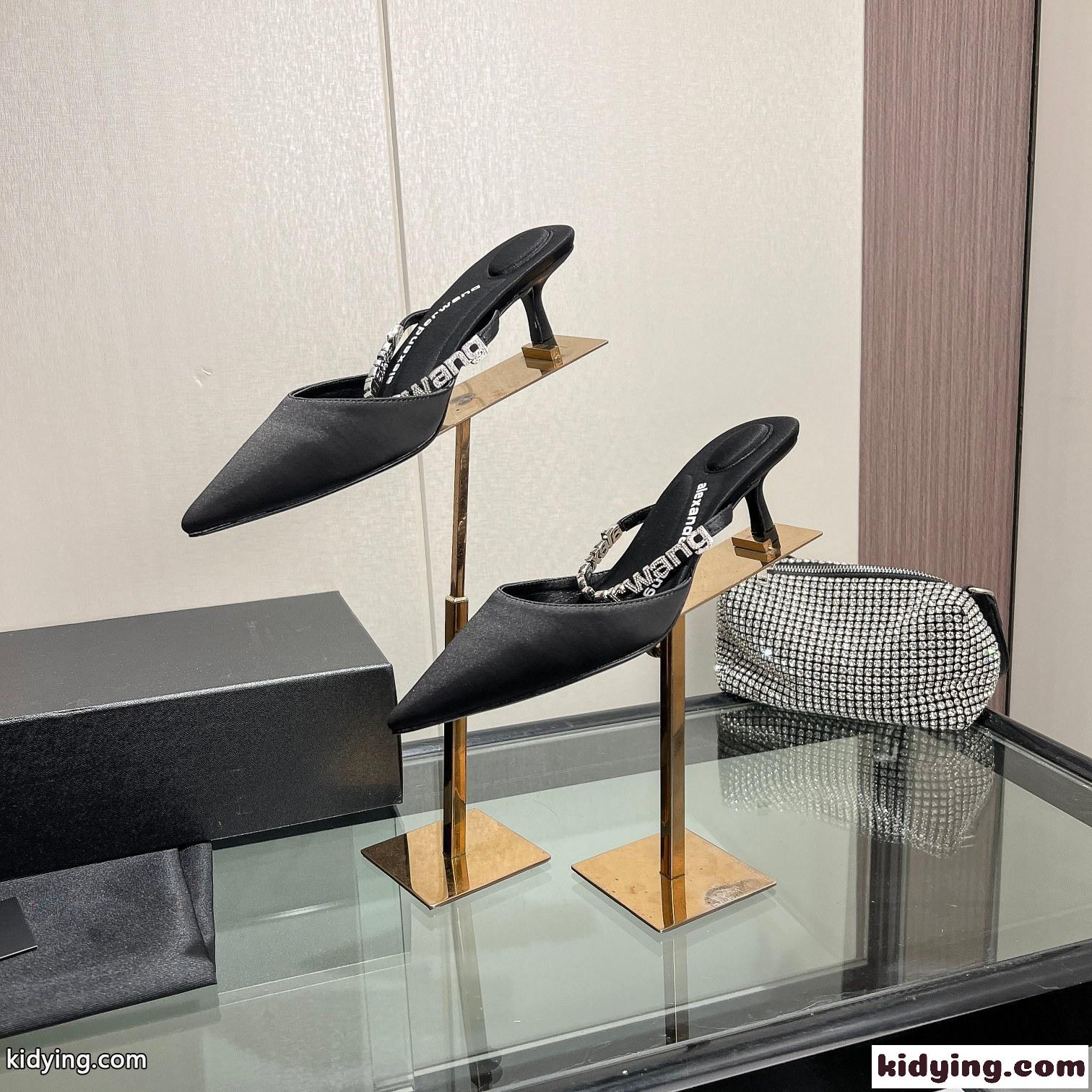 ロゴ付き ストラップ ミュール アレキサンダーワング パンプス コピー ブラック-4