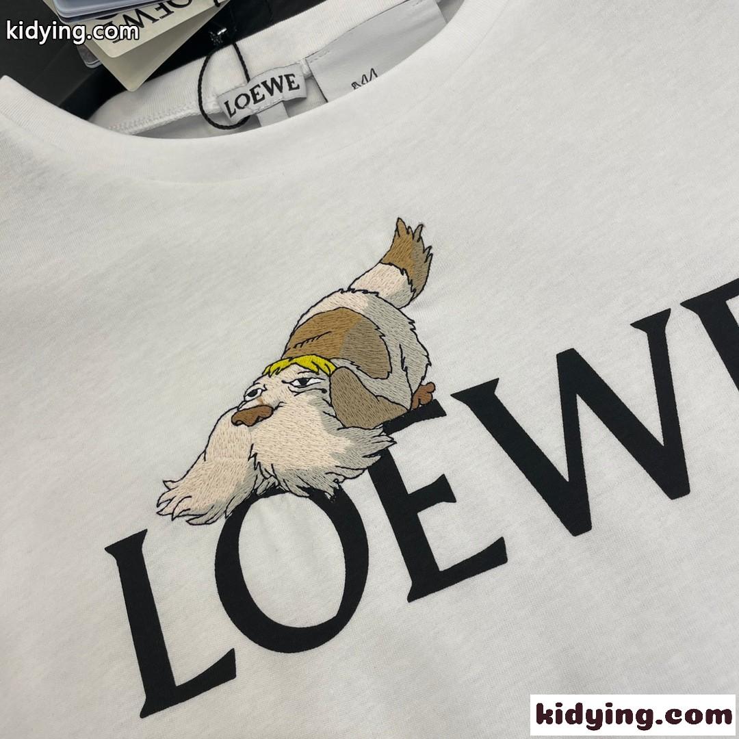 LOEWE x ハウルの動く城&人気 クルーネック コットン 半袖Tシャツ ロエベ Tシャツ コピー-2
