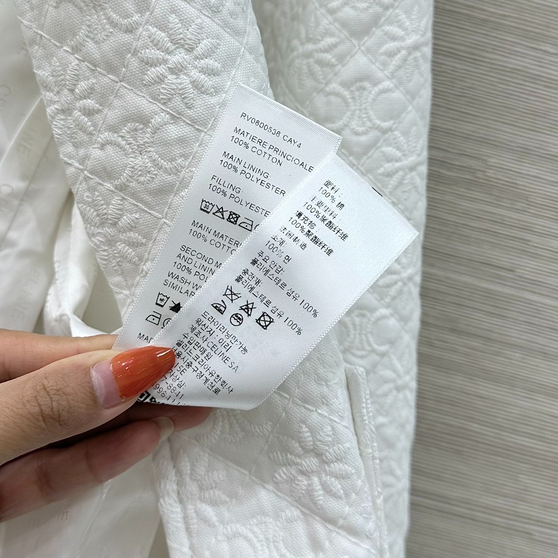 上品 ノーカラージャケット セリーヌ ジャケット コピー レディース アウター ホワイト-3
