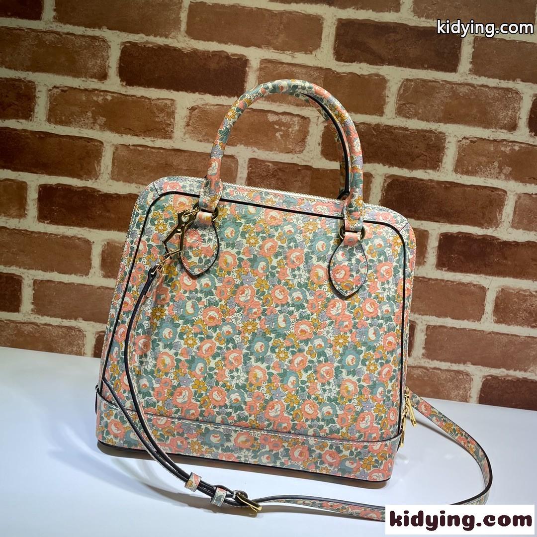 A6072088 グッチ バッグ 人気 コピー 花柄 切り替え 斜め掛け ショルダー ハンドバッグ レディース-0