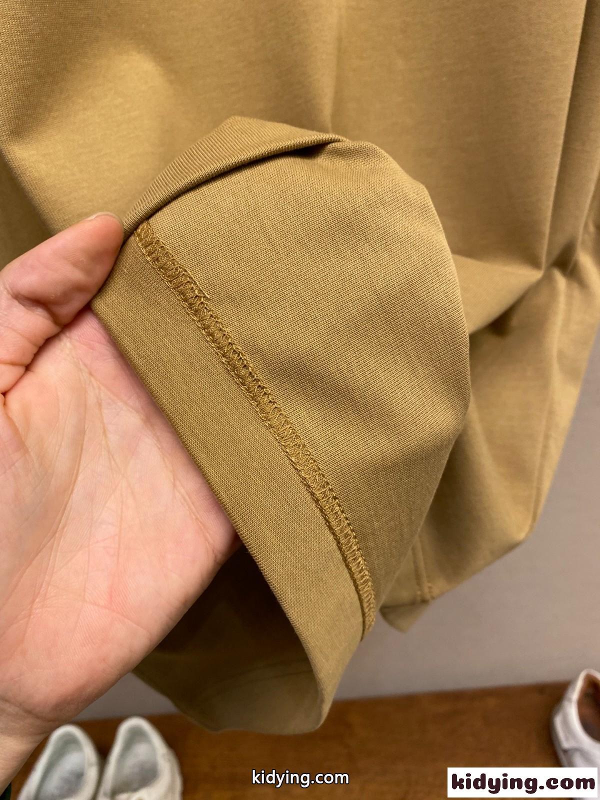 シンプル 刺繍入り コットン 半袖Tシャツ ルイ・ヴィトン Tシャツ コピー カーキ-4