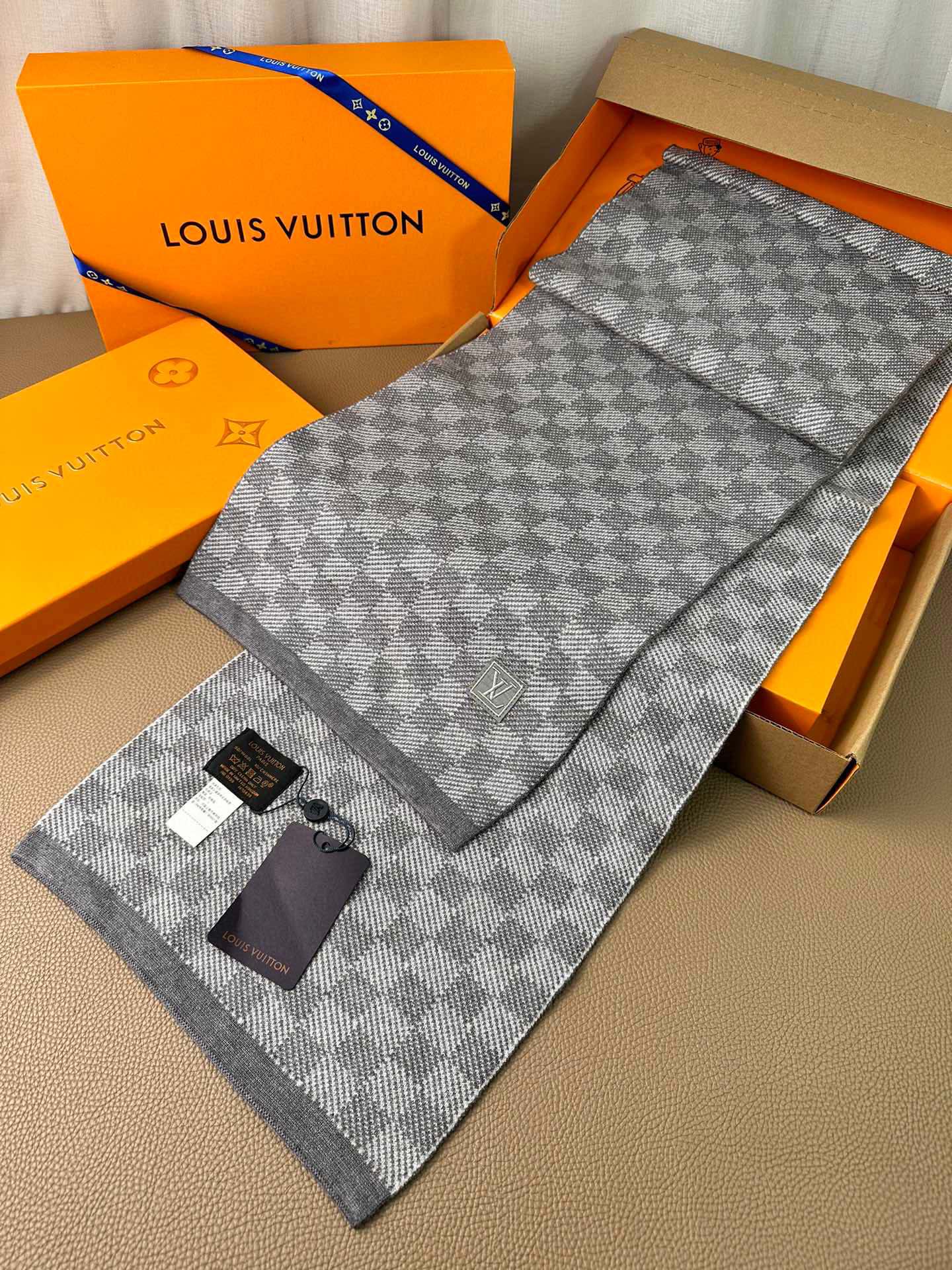 LV エシャルプ・プティ ダミエ マフラー ルイヴィトン スカーフ 偽物 ユニセックス-1