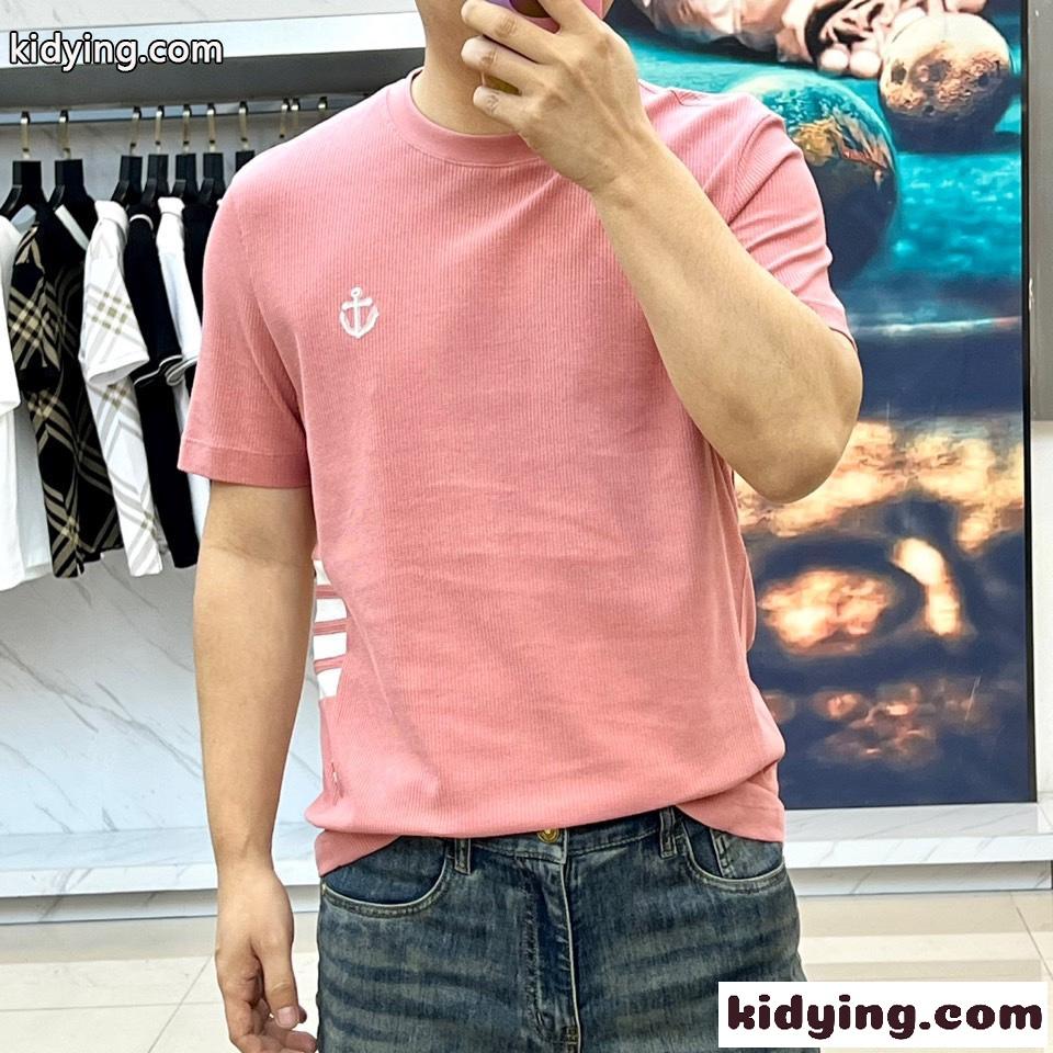 着心地いい 半袖Tシャツ トムブラウン Tシャツ スーパーコピー ピンク-1