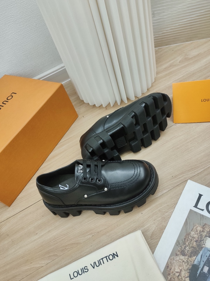 LV チェッカー・ライン ダービー ルイヴィトン スーパーコピー ローファー-3