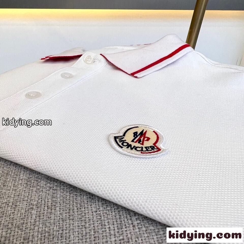 洗練された コットンピケ ポロシャツ モンクレール tシャツ コピー 半袖 トップス ホワイト-4
