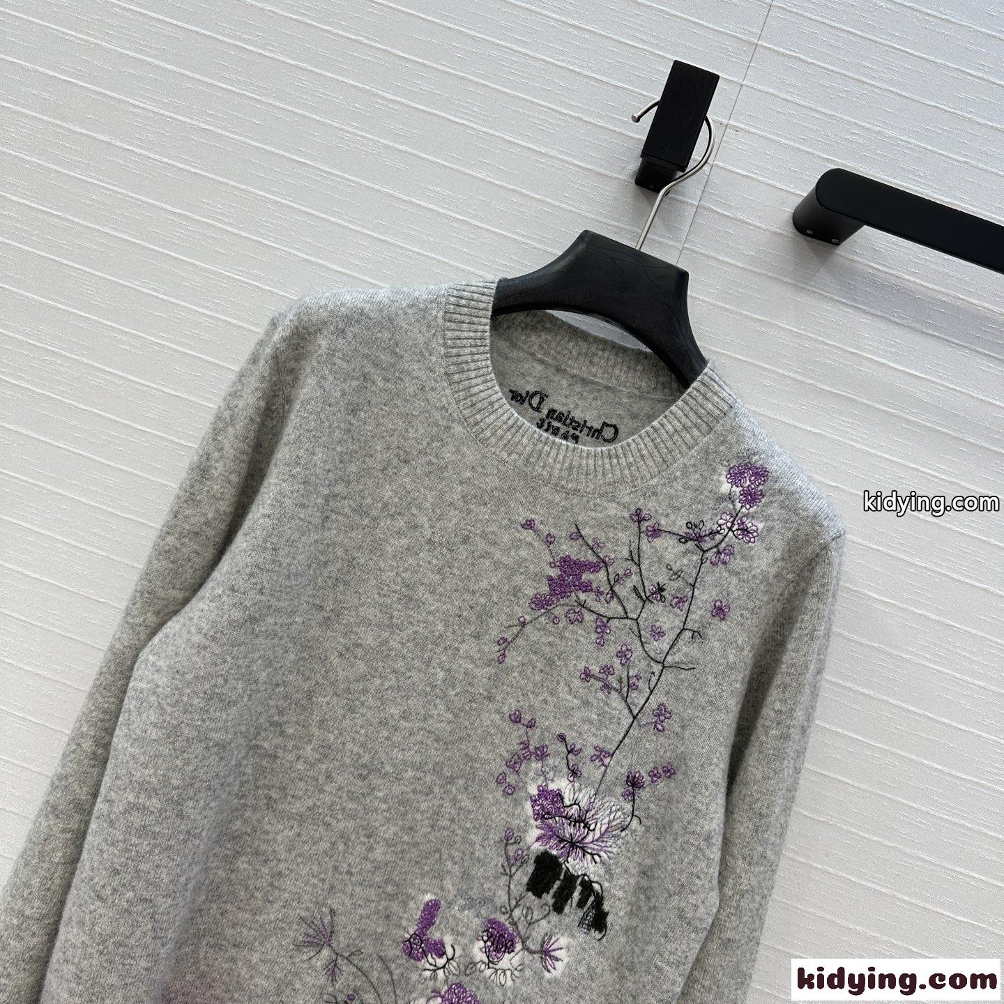 Dior Pivoine カシミヤニット クリスチャン・ディオール セーター スーパーコピー グレー-2