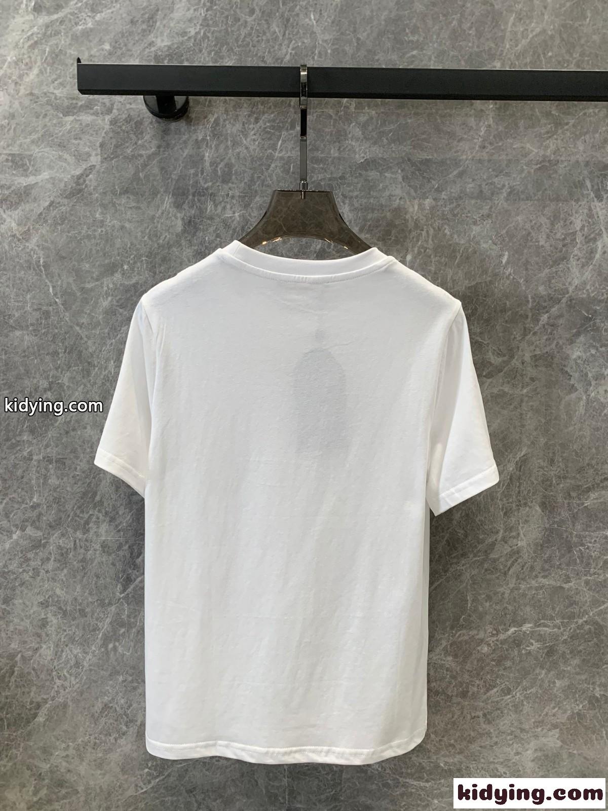 人気 ロゴプリント コットン Tシャツ ルイ・ヴィトン 半袖Tシャツ コピー ホワイト-1