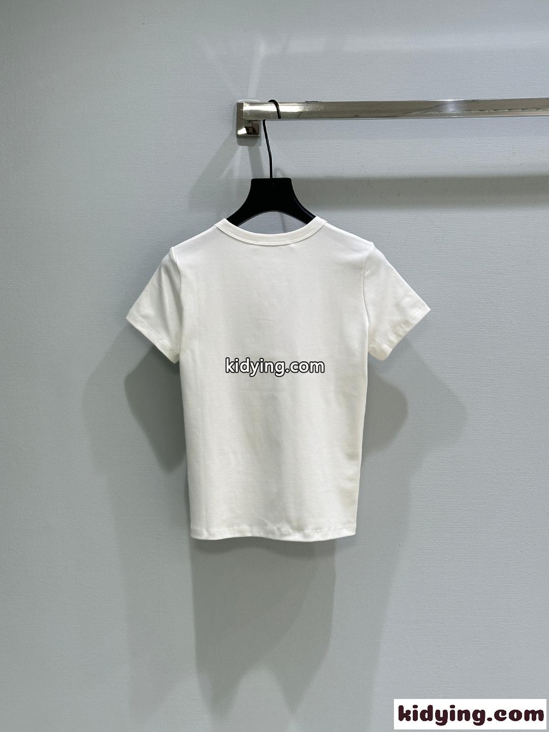 合わせやすい ロゴ クルーネック 半袖Tシャツ アレキサンダーワング Tシャツ コピー-3