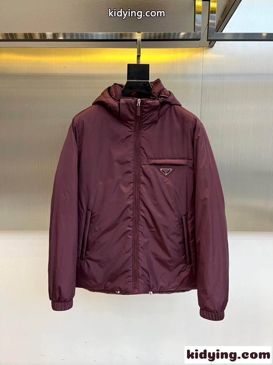 洗練された 上品 中綿入り フーデッドブルゾン プラダ ジャケット 偽物 ナイロン-1