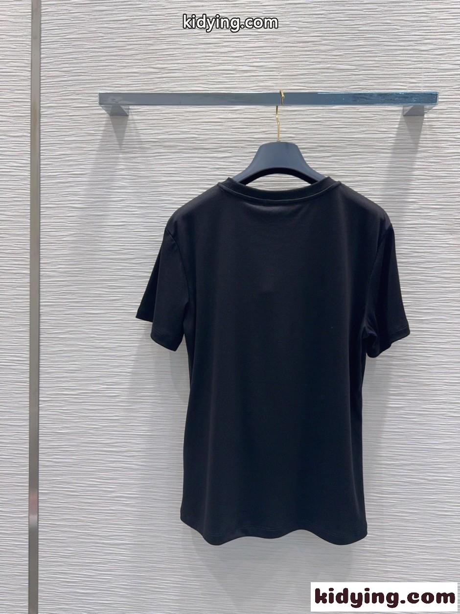 ヴィヴィエンヌパッチTシャツ ルイ・ヴィトン Tシャツ コピー コットン ブラック-4