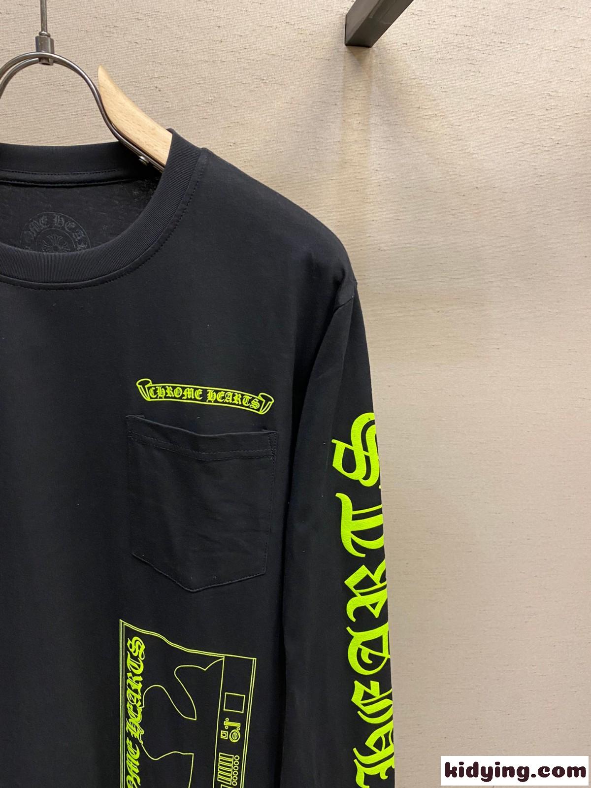 おしゃれ プリント クルーネック 長袖Tシャツ クロムハーツ Tシャツ コピー 男女兼用-3