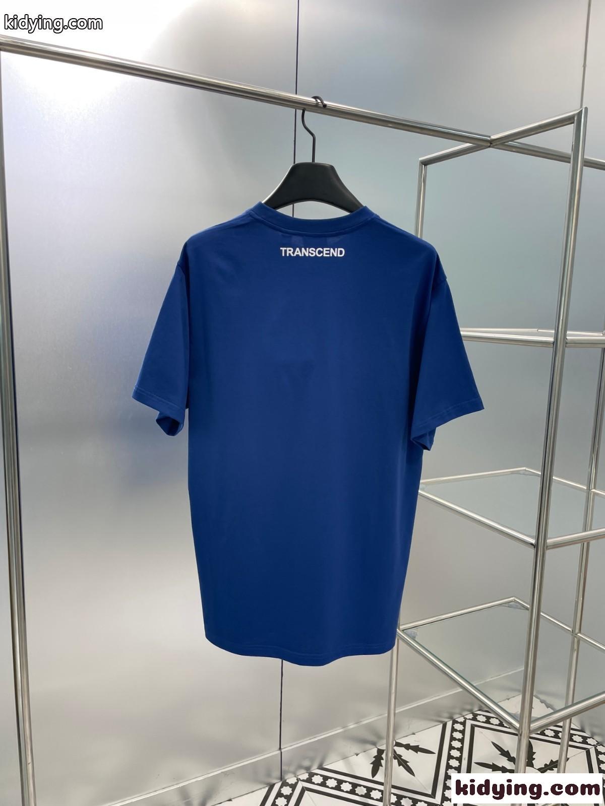 ベーシック ロゴプリント コットンTシャツ バーバリー Tシャツ コピー ブルー-0
