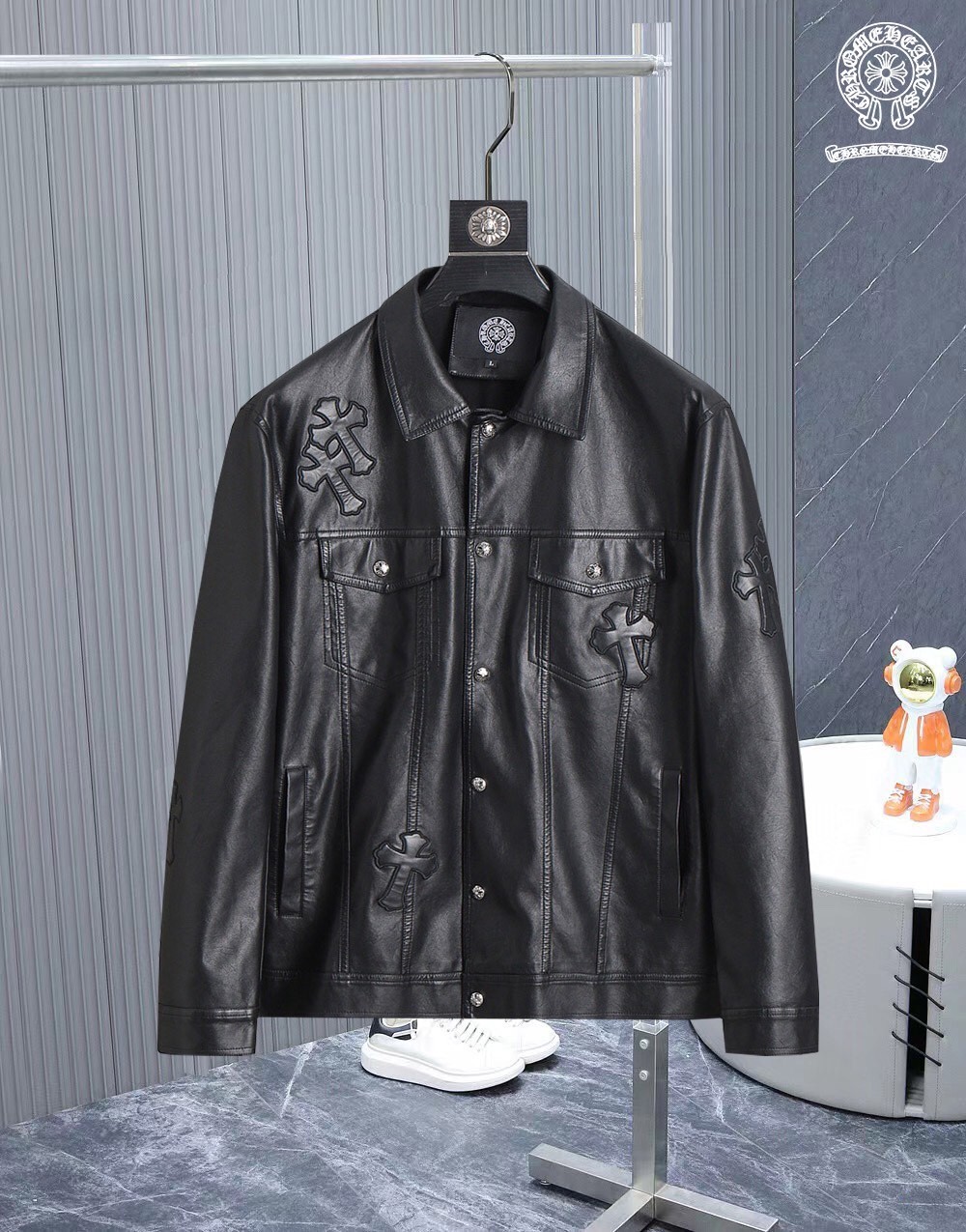 上品 カジュアル クロムハーツ ジャケット コピー メンズ レザージャケット-2