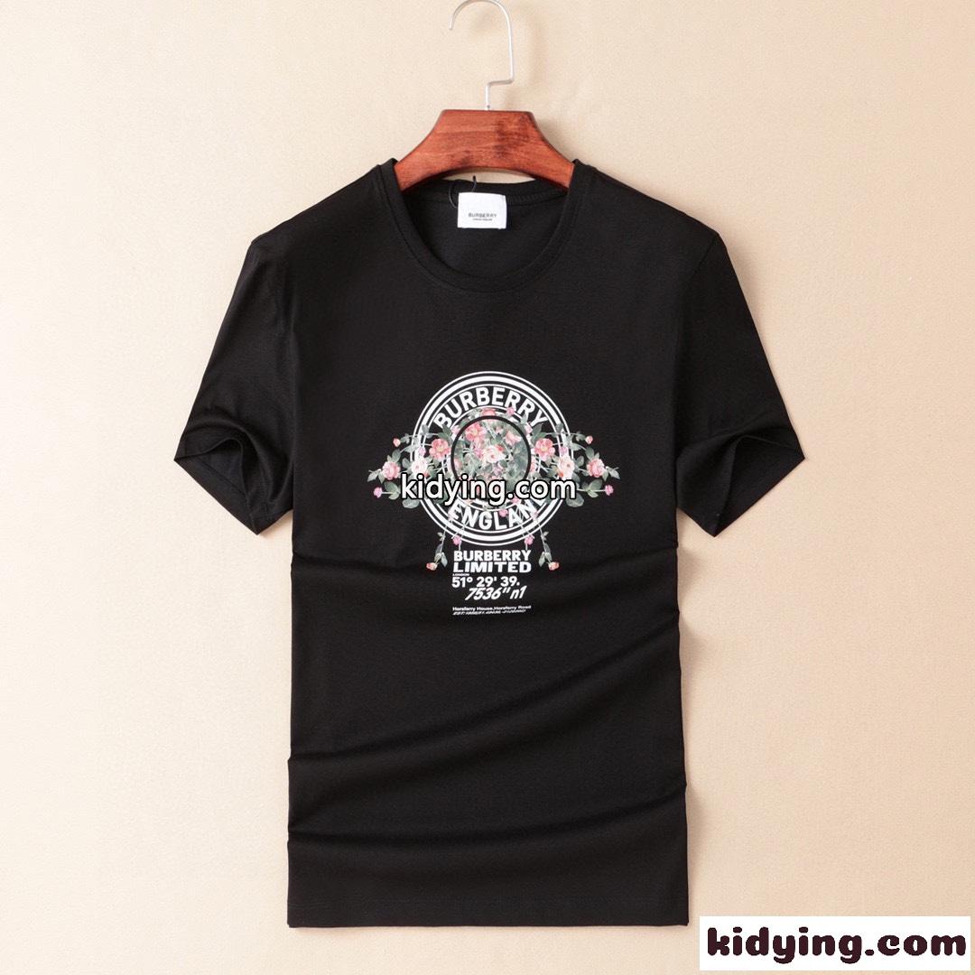 ベーシック おしゃれ プリント クルーネック バーバリー 半袖Tシャツ コピー 合わせやすい 快適 トップス-2