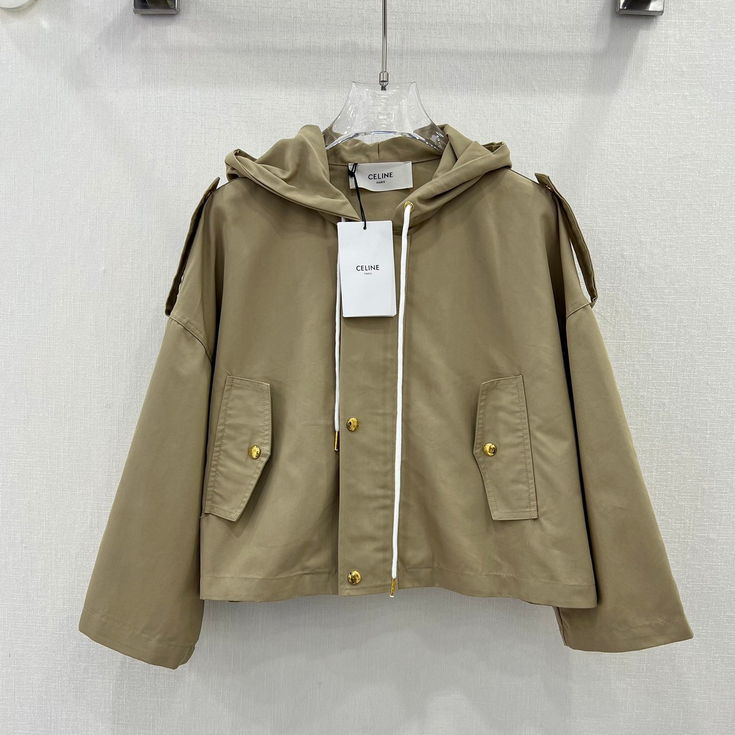 洗練された おしゃれ クロップドトレンチコート セリーヌ ジャケット コピー レディース-1
