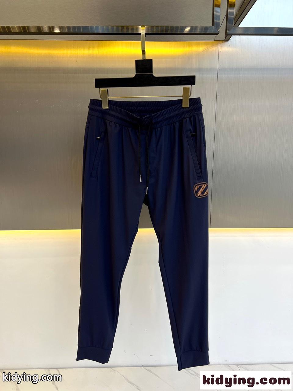 エルメネジルド・ゼニア パンツ コピー カジュアル 定番 メンズ ズボン ブルー-0