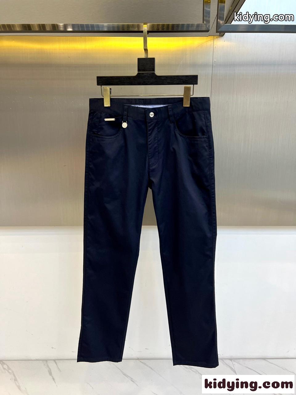 シンプル 上品 チノパンツ バーバリー パンツ 偽物 上品 ズボン ネイビー-0