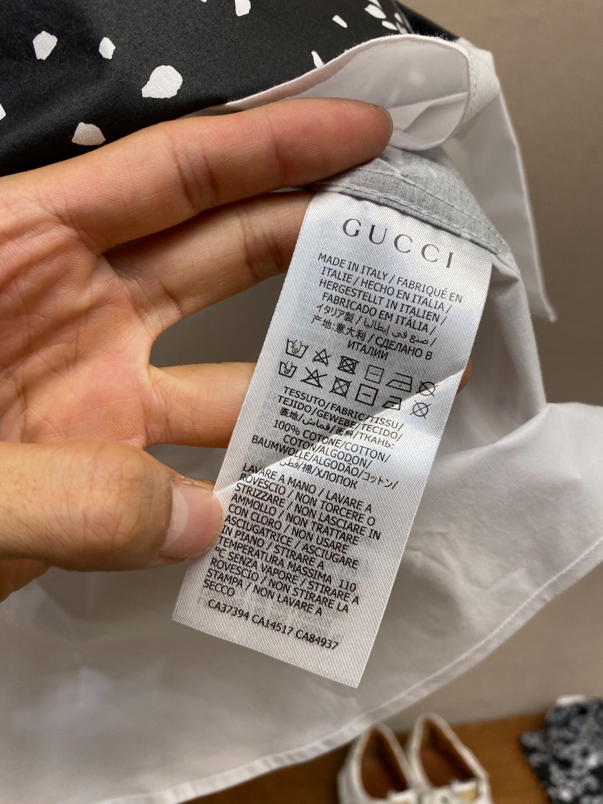 目を引く グッチ シャツ 偽物 ロゴプリント 長袖シャツ ホワイト-5