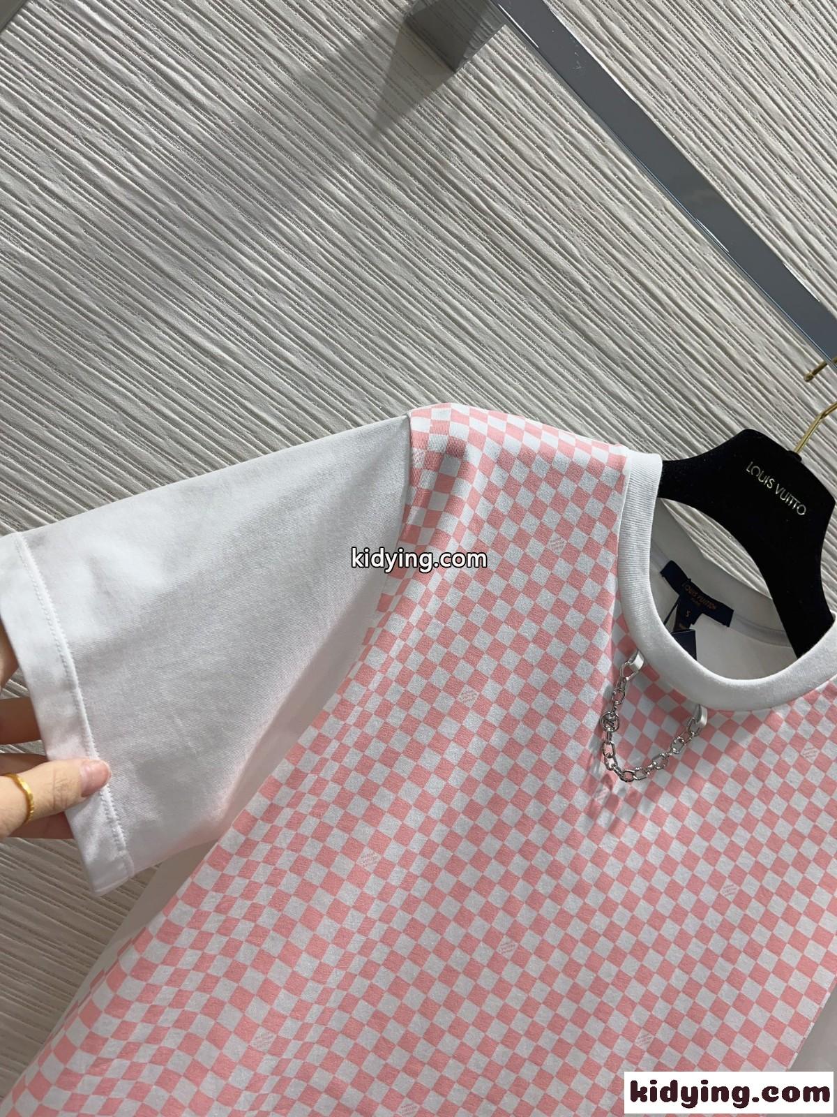 ルイ・ヴィトン Tシャツ 偽物 ダミエフロントTシャツ 半袖 トップス-2