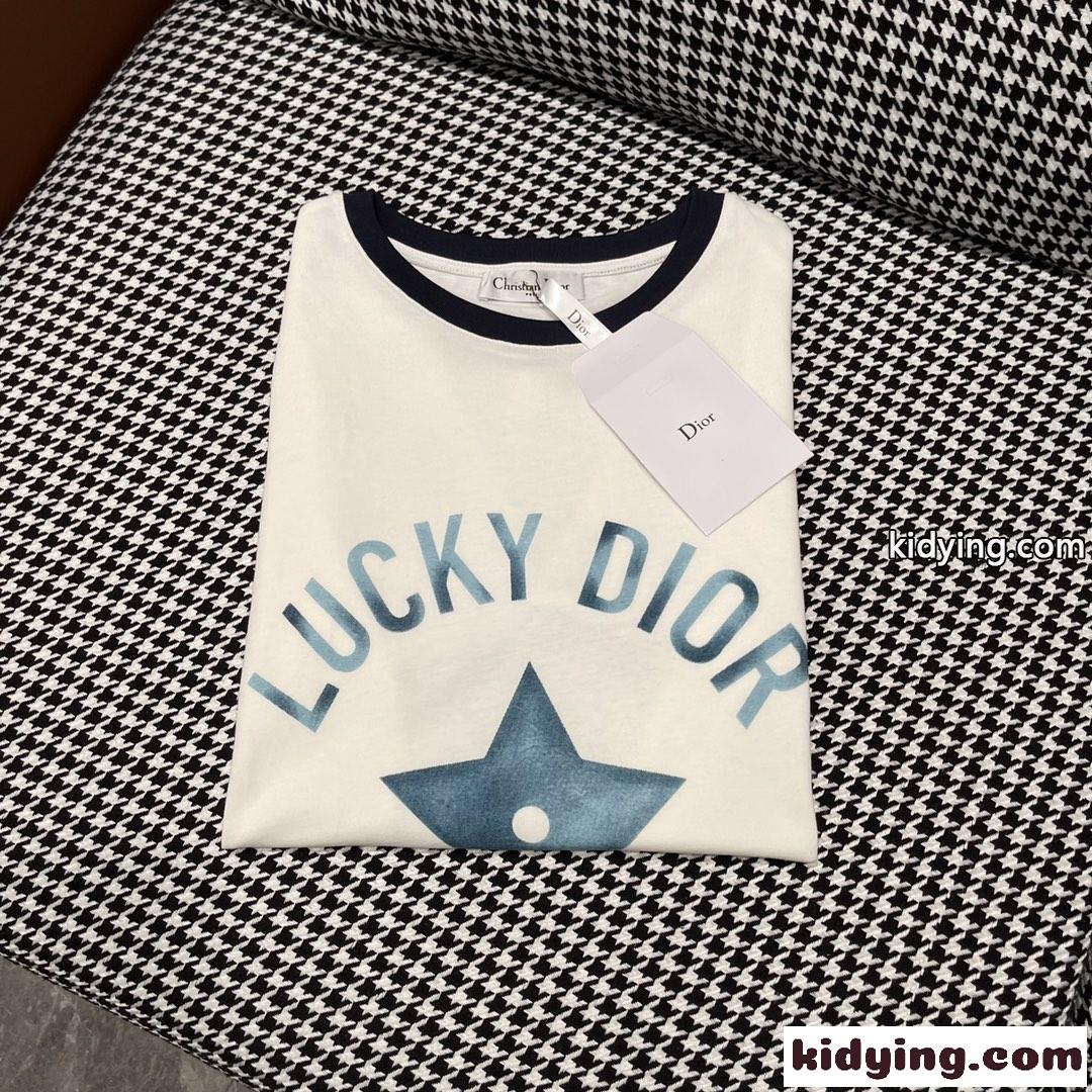 LUCKY DIOR ベーシック おしゃれ クルーネック クリスチャン・ディオール Tシャツ コピー 半袖 トップス-2