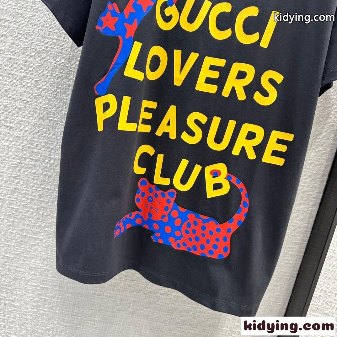 カジュアル オーバーサイズ プリント コットンTシャツ グッチ Tシャツ コピー 半袖-4
